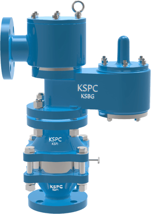 KSPC KSBGFI/KSGSFI Pressure Vacuum Valve w/ Flame Arrester (Pipe Away)